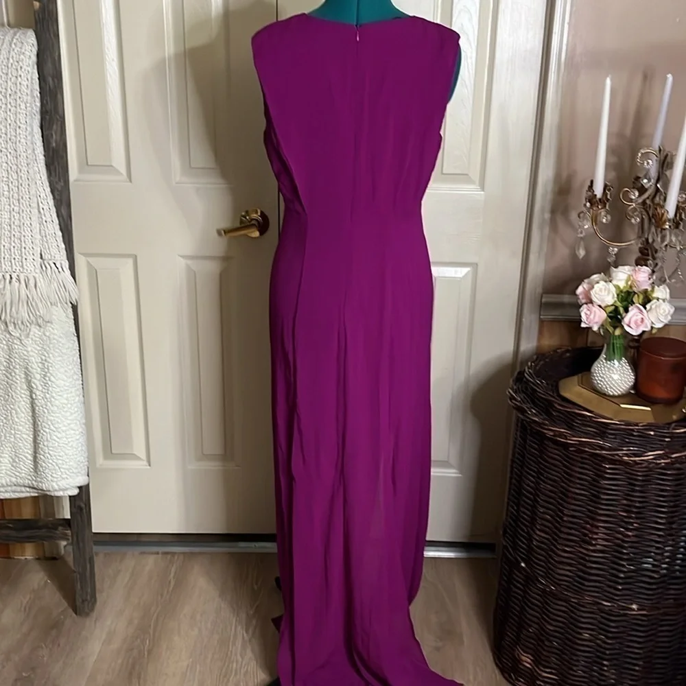 Filly Flair Fushia, Sleeveless, V-Neck, Long, Romantic Style Dress(165)